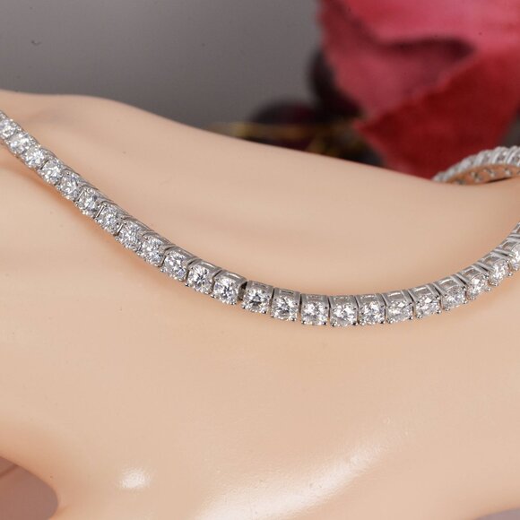 GRA Certified 5.8ct Moissanite Tennis Bracelet 3mm Sterling Silver - Picture 3 of 6